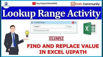 Lookup Range Activity UiPath | Find and Replace Value in Excel UiPath