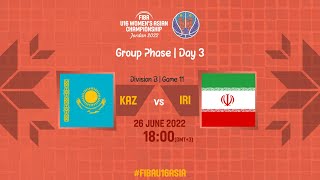 Kazakhstan v Iran | Full Basketball Game | FIBA U16 Women's Asian Championship 2022 | Division B