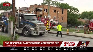 CFD: 5 displaced, 1 hospitalized after fire engulfs apartment building in College Hill