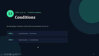 Python: C13 | Conditions | Hindi