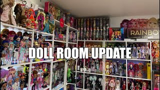 DOLL ROOM UPDATE  RAINBOW HIGH, BRATZ, LOL SURPRISE OMG & MONSTER HIGH COLLECTIONS  rearranging
