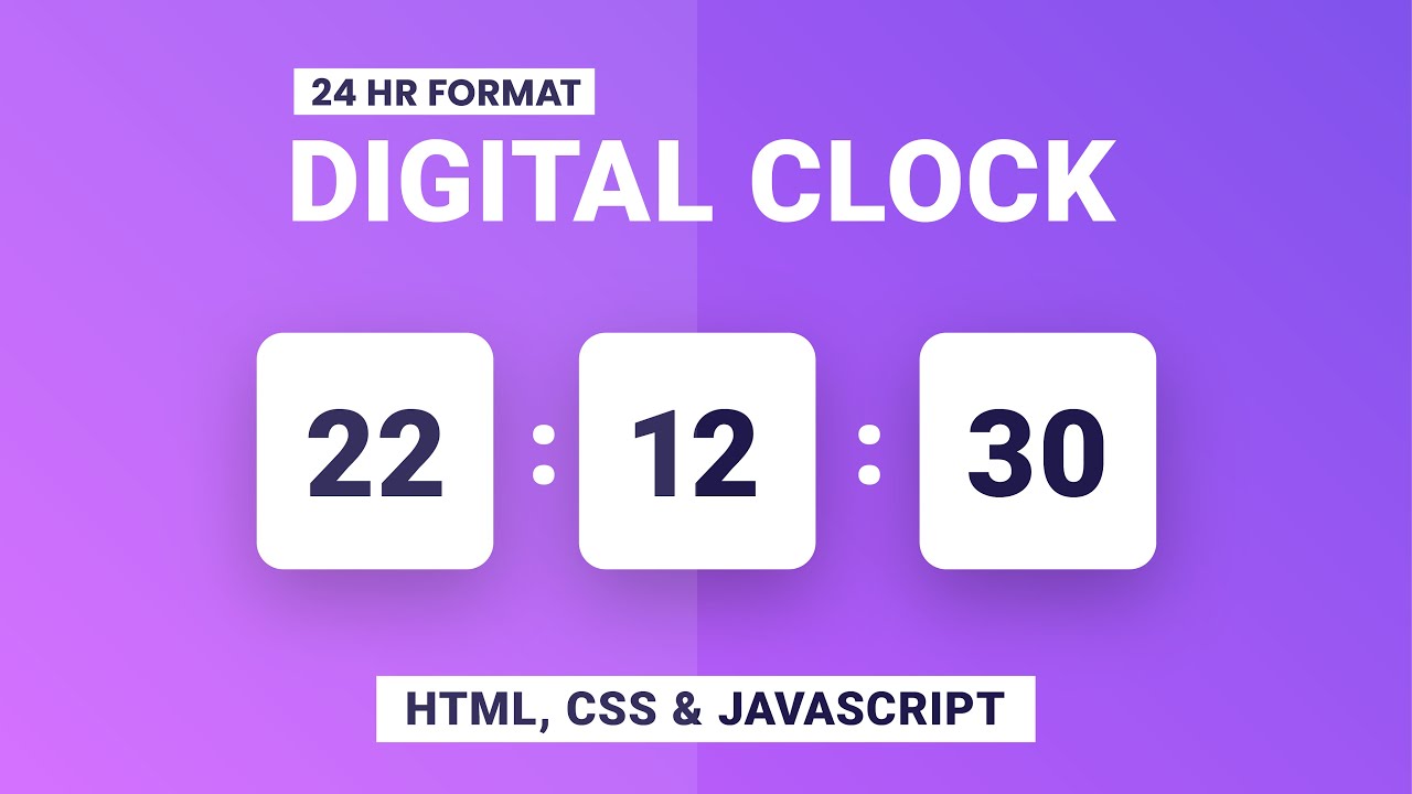 code นาฬิกา html  2022 New  Easy Digital Clock |  HTML, CSS \u0026 Javascript | Javascript Project