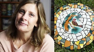 HOW TO MOSAIC A STEPPING STONE | Pique Assiette Jungalow Boho Vibe using Direct + Indirect Methods