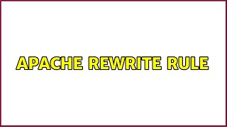 Apache Rewrite RULE