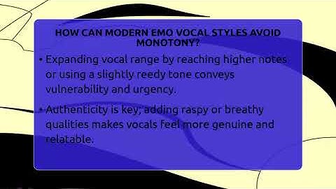 How Can Modern Emo Vocal Styles Avoid Monotony? - Alt Scene Guru
