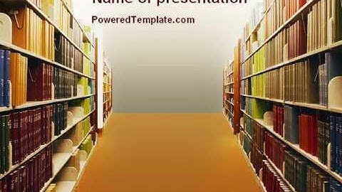 Library Book Shelves PowerPoint Template by PoweredTemplate.com
