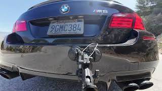 750hp BMW F10 M5 sickest EXHAUST view and FAST driving in the mountains