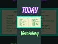TODAY VOCABULARY