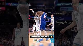 Joel Embiid Just Hit the People’s Elbow on LaMelo Ball 😳 #nba #ronartest #sixers #therock #flagrant