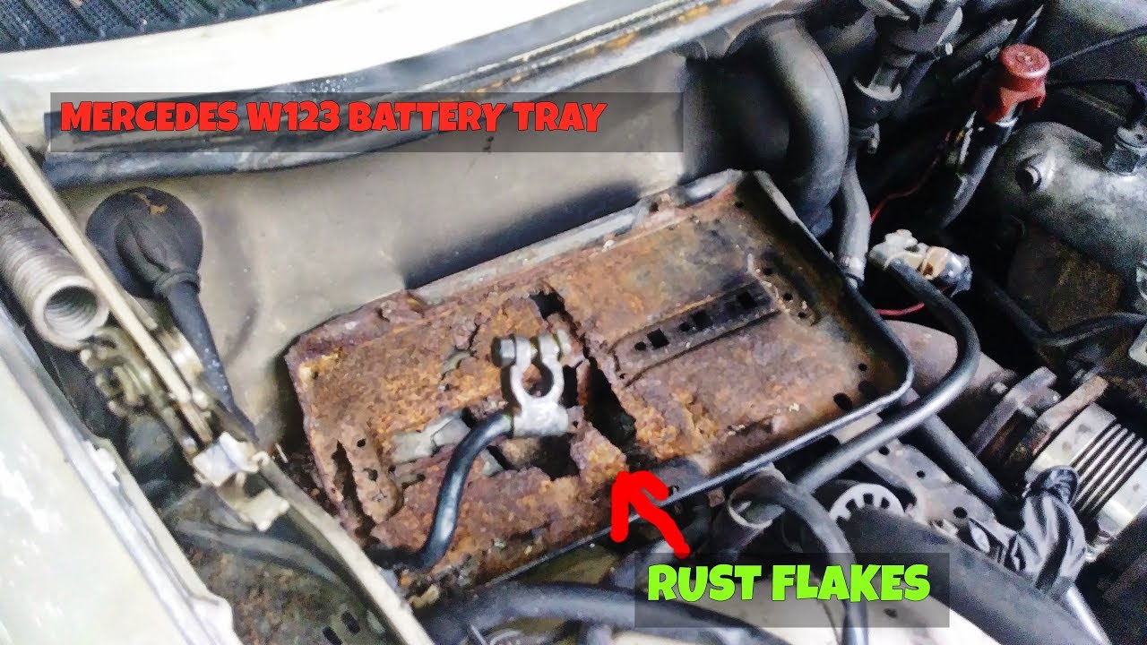 BATTERY TRAY REPLACEMENT ON MY MERCEDES W123! BEAUTIFUL SUNSET IN