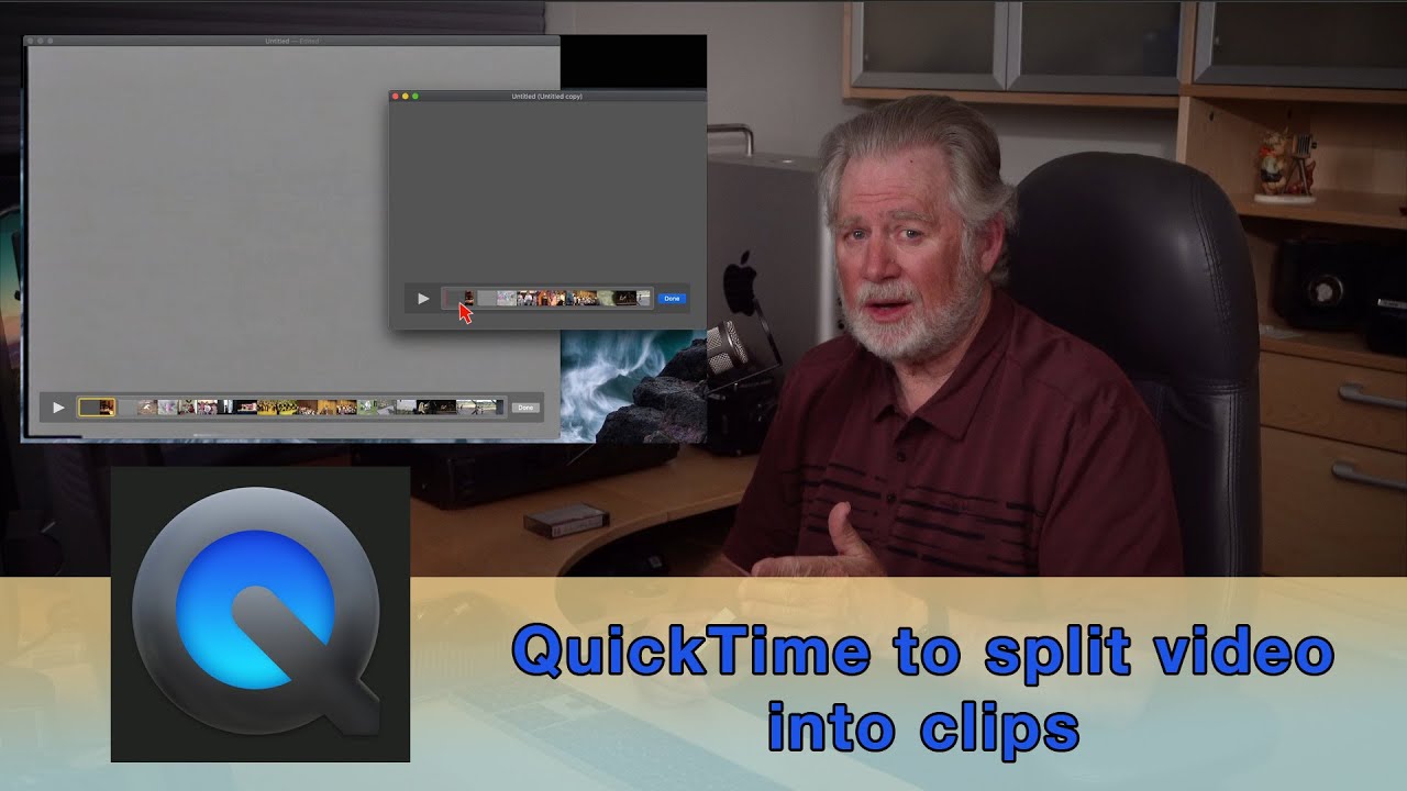 QuickTime to split out clips from a long video capture. YouTube