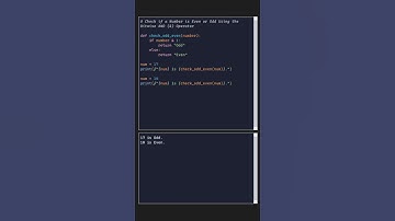 Check Odd/Even Using Bitwise AND(&) Operator in Python #oddeven #pythonproject