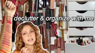 MAKEUP DECLUTTER: organize with me + other makeup chores