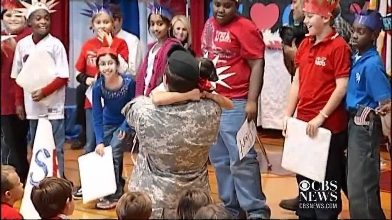 Veteran Dad Surprised Daughter At School Youtube