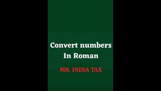 Excel Formula Convert Numbers In Roman