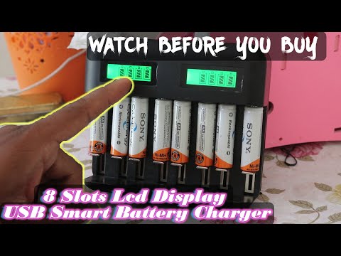 8 Slots Lcd Display Usb Smart Battery Charger | Sony AA 4600 Mah | Unboxing & Review  | LAZADA