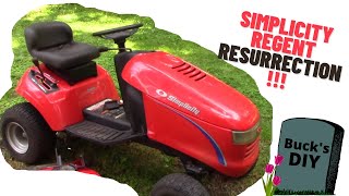 Simplicity Regent Repair  RETURN to SERVICE a Lawn Tractor that sat UNUSED for YEARS