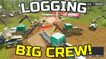 FARMING SIMULATOR 2017 | MULTIPLAYER LOGGING | BIG CREW | PACIFIC INLET MAP