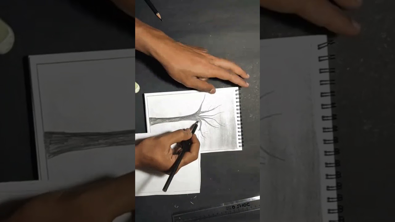 Beautiful tree painting , easy way to make tree painting step by step 