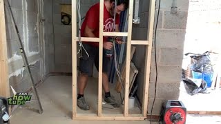 How to make a partition wall with door, how to build a stud wall.