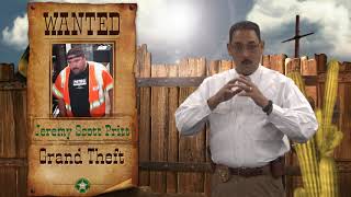 Wanted by Woods Wednesday (11-22-17)
Hello Marion County citizens, I’m your Sheriff, Billy Woods. And yes, today is Wanted by Woods Wednesday. We are still looking for 39 year old Jeremy Scott Pritt. Who has a felony warrant for Grand Theft.
Jeremy you entered your boss’s office at Petro, go through all his drawers until you find a bundle of money, at which point you place it in your pants. You will be located Jeremy, so make it easier for yourself and come on in and turn yourself in.
Citizens, we need your help, if you have any information on Jeremy’s whereabouts, please call Crime Stoppers of Marion County at 352-368-STOP and reference 17-80 in your tip. If you use Crime Stoppers and your tip leads to an arrest, you could be eligible for a cash reward! Wanted by Woods Wednesday (11-22-17)