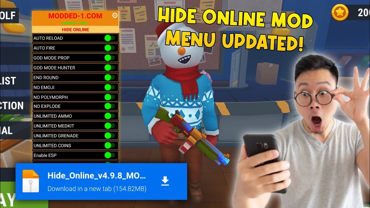 Hide online mod menu 4.6.1🔥, unlock all✓