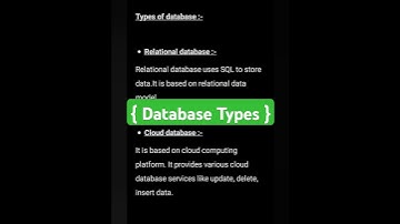 Database Types #shorts #computerscience #study #python #dbms #cs #database  #computer #javascript