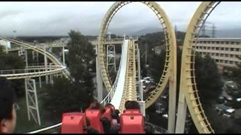 Double Loop Roller Coaster Front Seat POV Fuji-Q Highland Japan Defunct