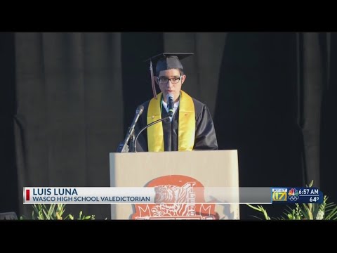 Student living with autism spectrum disorder graduates from Wasco High School as valedictorian