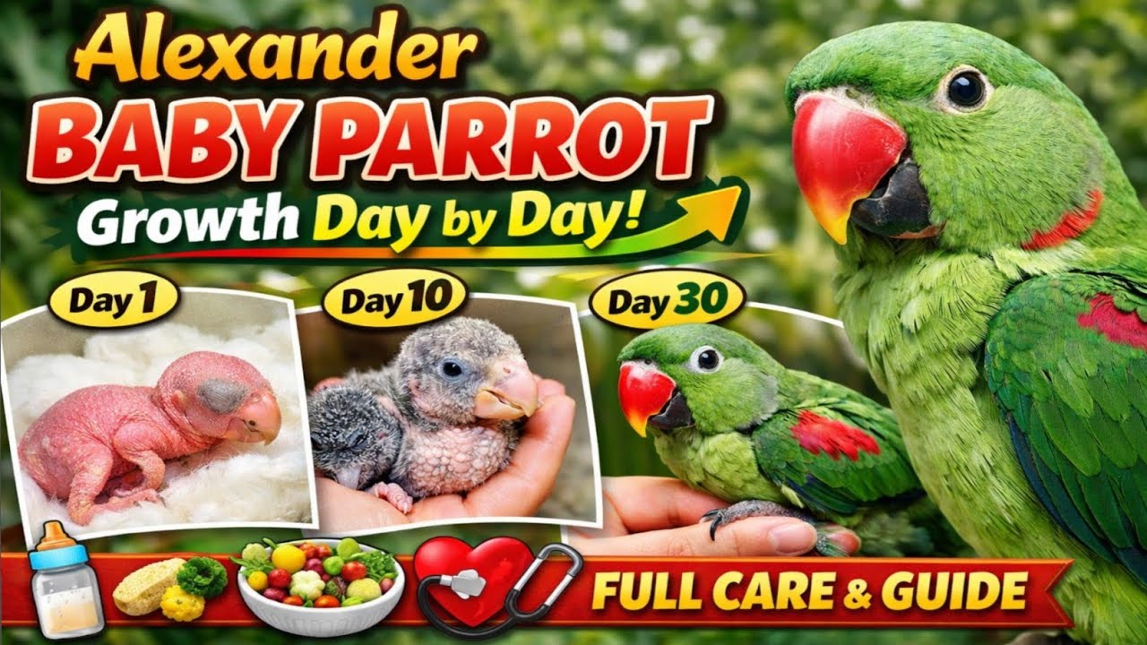 Alexander Baby Parrot Growth Day by Day | Full Care and guide