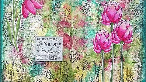 Art Journal - Paper Napkin, Watercolors, Drawing Flowers