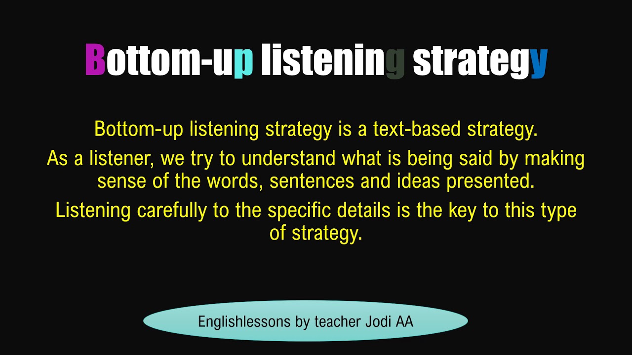 Ashley Furman slank Gør livet Listening Strategies: Top Down and Bottom up: English lesson MELC BASED  #listeningstrategy - YouTube