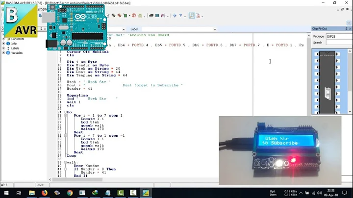 Bascom Avr | How to Set Up & Program an LCD 16x2 U...