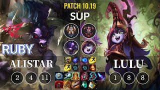 RW Ruby Alistar vs Lulu Sup - KR Patch 10.19