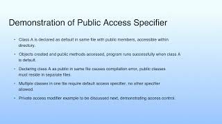 Demonstration of Public Access Specifier | Lecture 16: Demonstration-VII