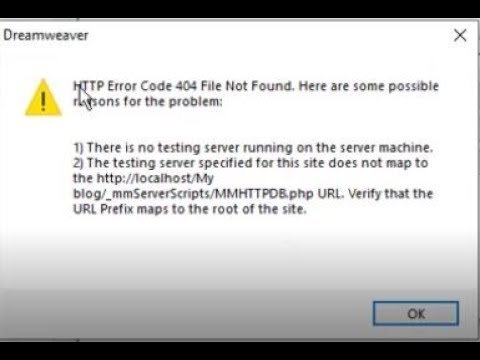 dreamweaver server practice error