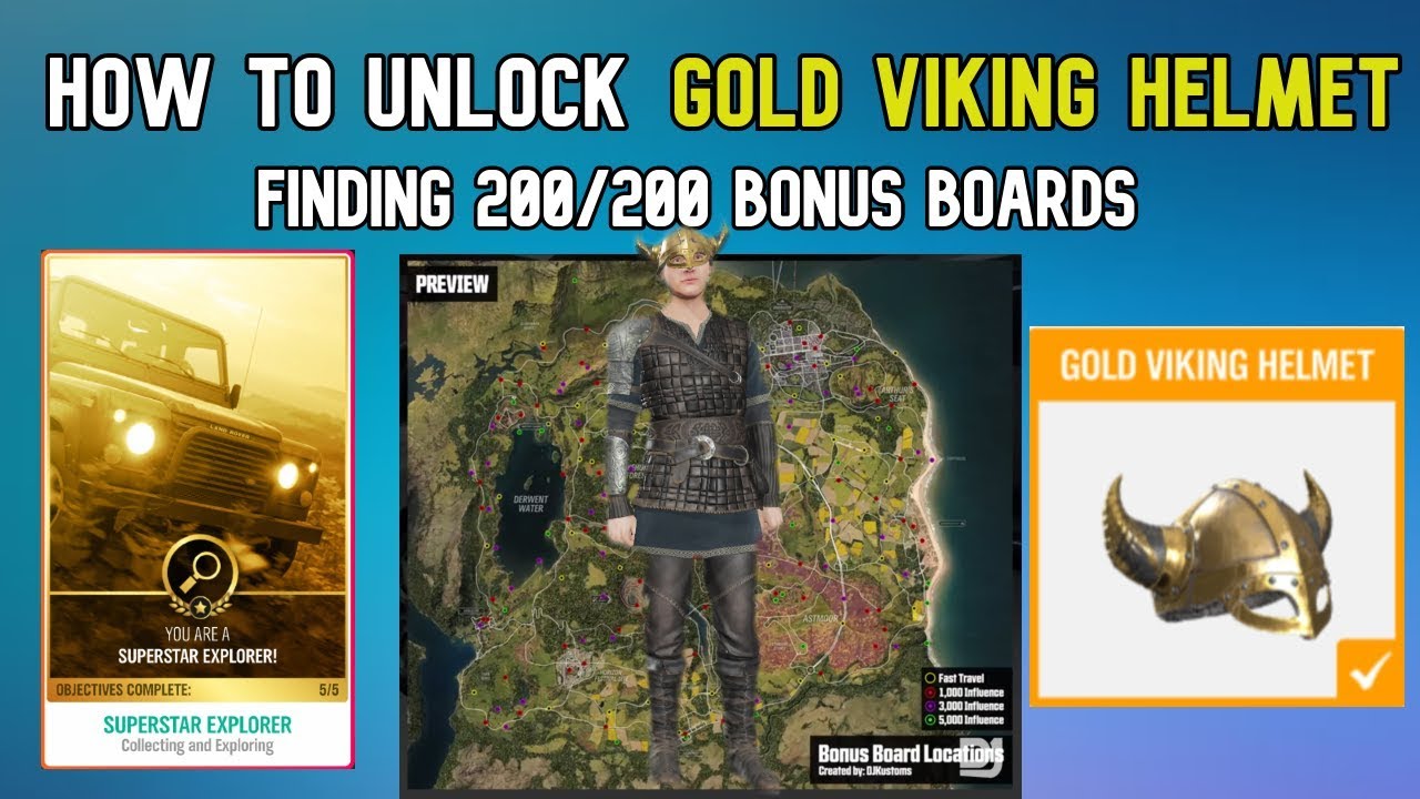 Forza Horizon 4 How to unlock Gold Viking Helmet and finding EVERY