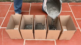 Very easy- simple and beautiful. How to make plant pots from cement and cardboard boxes. Craft ideas