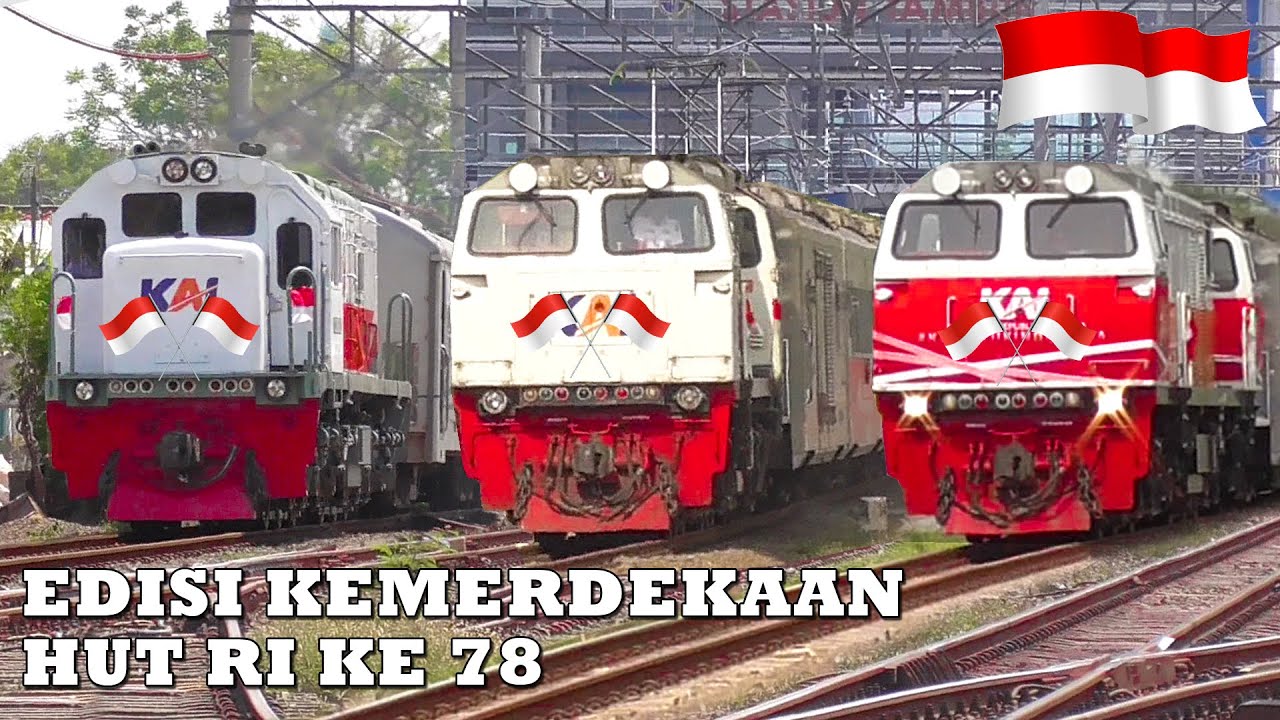 HUNTING KERETA API LIVERY HUT KEMERDEKAAN RI 78 DITIMUR STASIUN TAMBUN | Taksaka, Argo Lawu