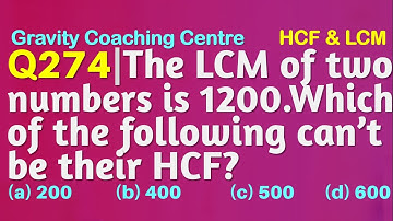 Q274 | The LCM of two numbers is 1200. Which of the following cannot be their HCF?