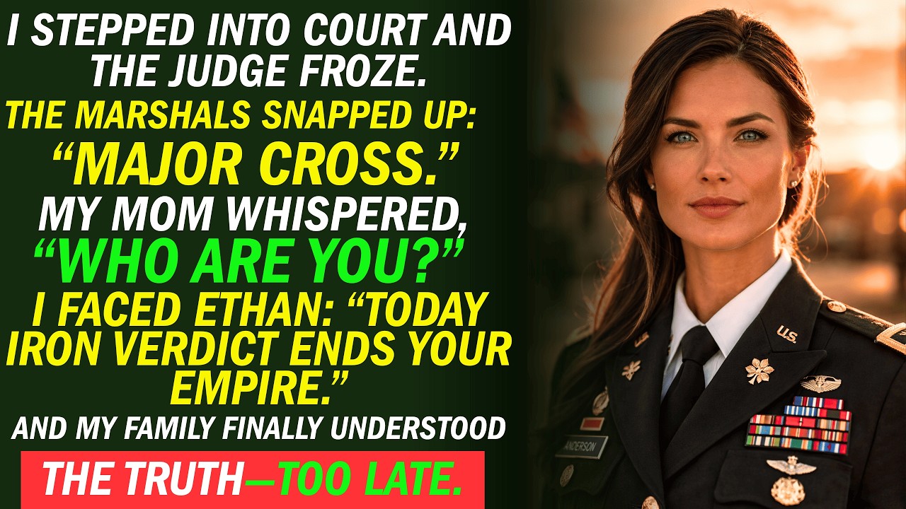 The judge went silent: “Major Cross.” Mom turned pale. I told Ethan, “Time to pay.”