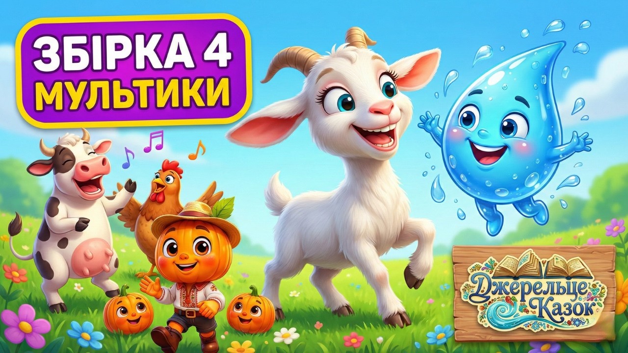 4 мультики для малюків: Свійські тварини, Капелька, Гарбуз і Джерельце! | Збірка