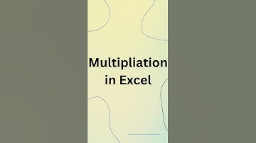 Multiplication in Excel