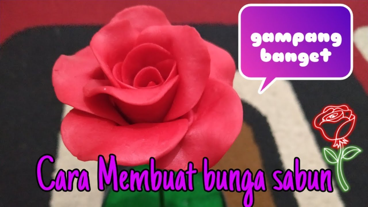 Cara membuat bunga sabun DIY bunga mawar dari clay sabun 