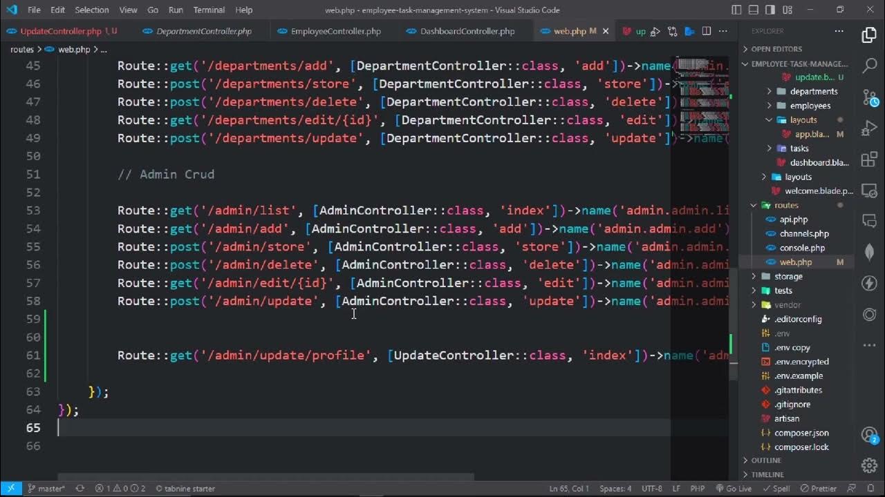 Mastering Laravel: Update Admin Profile Employee Task Management System ...