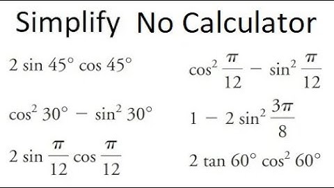 Grade 12 Advanced Functions - Simplify trig ratio using double angle formula - no calculator(ch 7.3)
