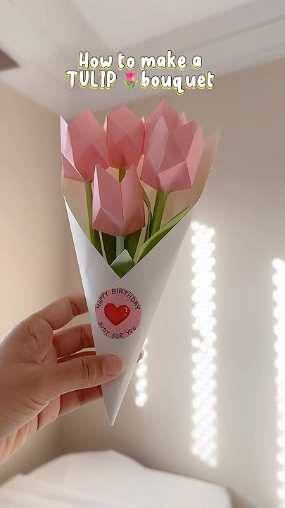 DIY Tulips 🌷 Bouquet ✨#shorts #art #diy #muktaartandcraft #youtubeshorts