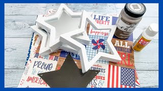 Patriotic Decor DIY || Shelf Sitter Decor || Just 1 Easy Craft