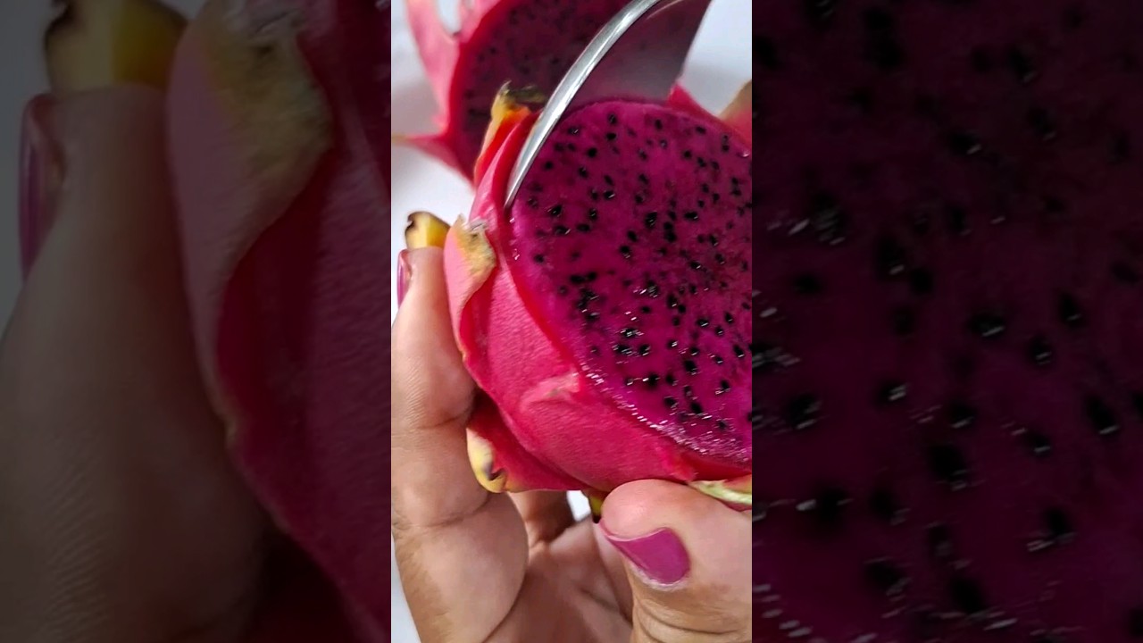Pitaya. É uma fruta bonita por fora e maravilhosa por dentro.#Youtubeshorts #pitaya #frutadodragao