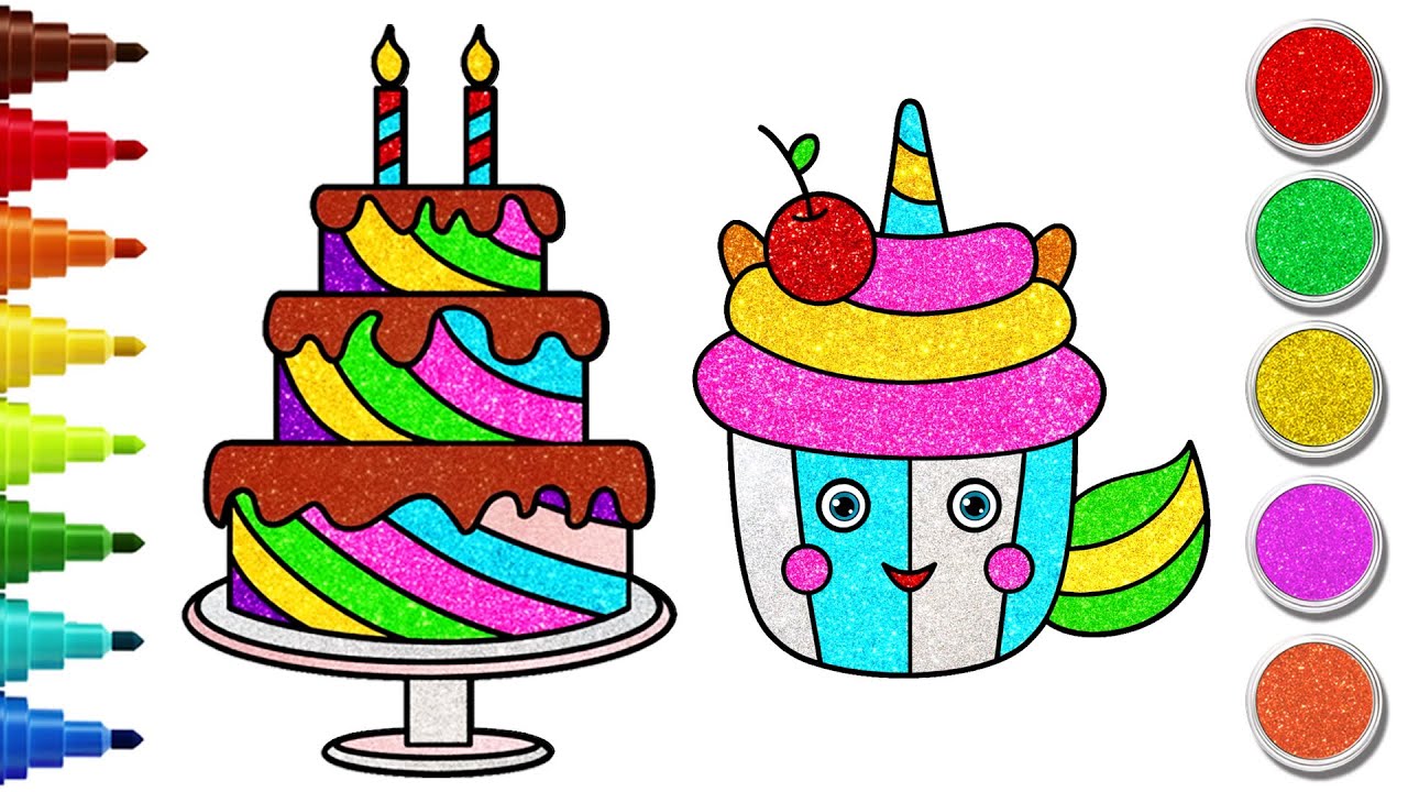 Vamos Desenhar Bolo de Aniversário | Desenhar Doces | Aprender a Desenhar | Chiki Art Brasil